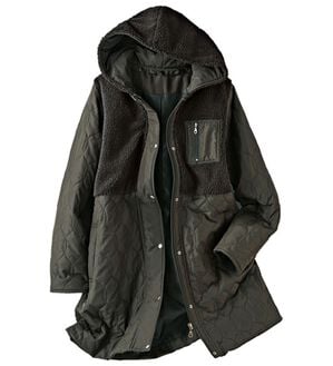 バーバリーブラックレーベル ダッフルコート ボア 中わたキルティング L 濃紺 バーバリーブラックレーベル ダッフルコート ボア 中わた