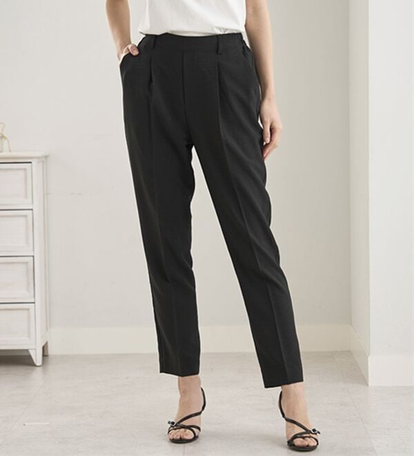 BELLUNA（ベルーナ）の「ヒンヤリ爽快！麻調ビンテージテーパードパンツ（テーパードパンツ）」｜詳細画像