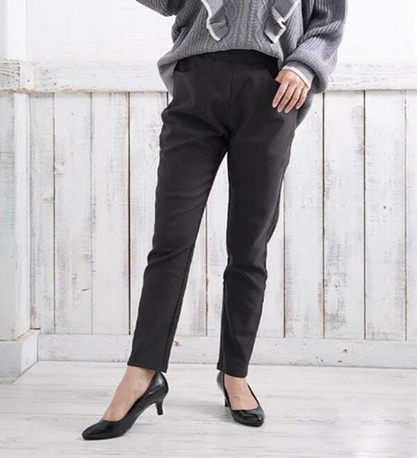 A HAPPY MARILYN（アハッピーマリリン）の「【Ｍ～８Ｌ】楽ちん暖かスキニーパンツ（スリム・スキニーパンツ）」｜ブラック