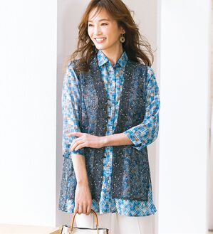 ルフラン（ルフラン）の「上品ブラウス&times;ニットベスト（アンサンブル）」｜詳細画像