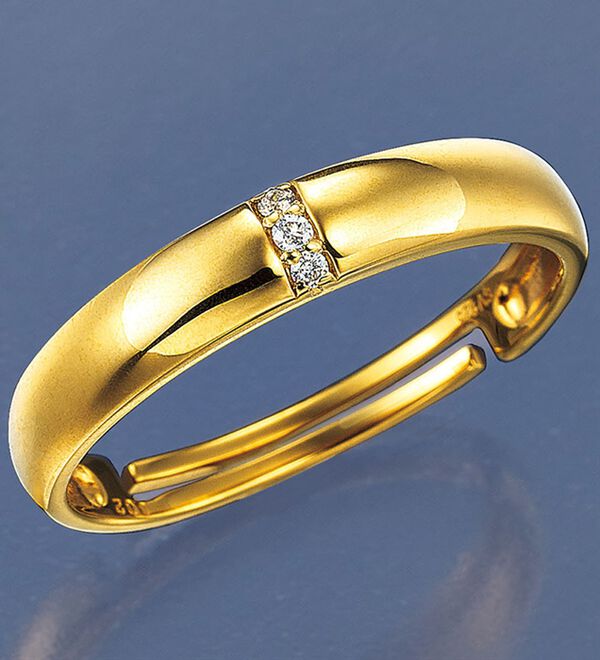 BELLUNA（ベルーナ）の「１８金メッキダイヤ３石フリーサイズリング（リング）」｜詳細画像