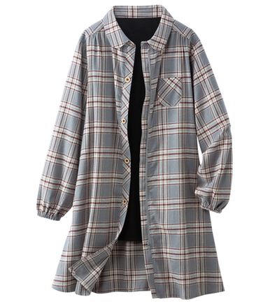 「裏フリースほっこりかっぽうチュニック（ホームウェア）」