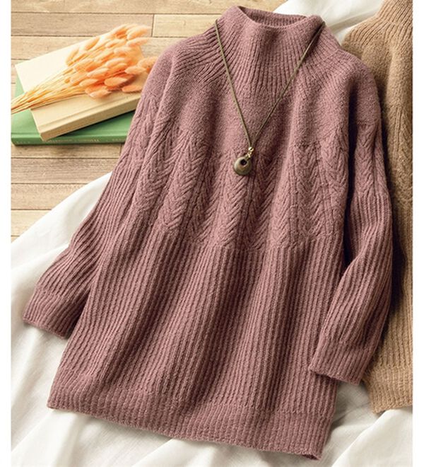 ルフラン（ルフラン）の「日本製ベビーアルパカ１００％セーター（ニット・セーター）」｜ローズ