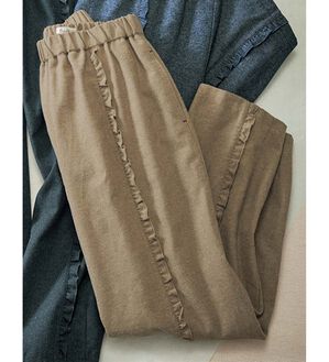 ルフラン（ルフラン）の「＜ｆｕ－ｕ＞ゆるフリルデザインパンツ（その他パンツ）」｜キャメルベージュ