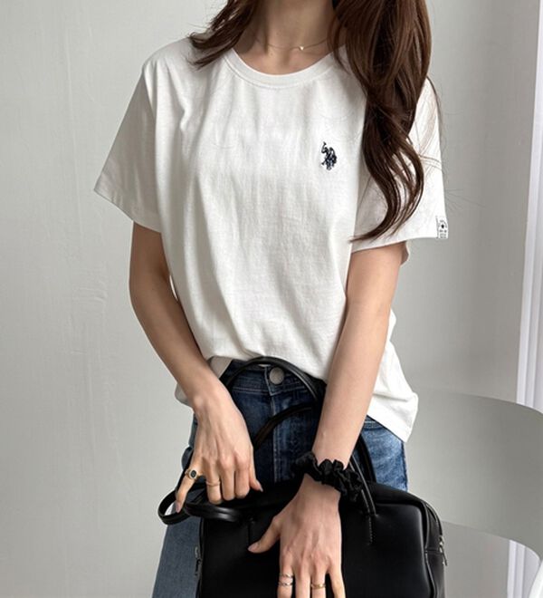 GeeRA（ジーラ）の「【ＵＳ．ＰＯＬＯ．ＡＳＳＮ】接触冷感ワンポイント刺繍Ｔシャツ（Tシャツ）」｜詳細画像