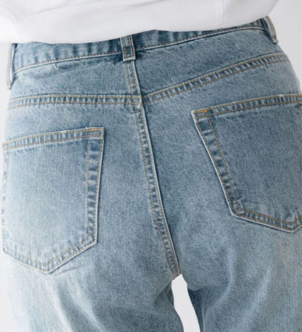 Pierrot（ピエロ）の「【選べる丈】ハイウエストストレートデニム（フルレングスパンツ）」｜詳細画像