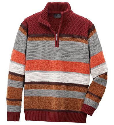 「＜コムルヴァン・オム＞モール切替ハーフジップセーター（メンズニット・セーター）」