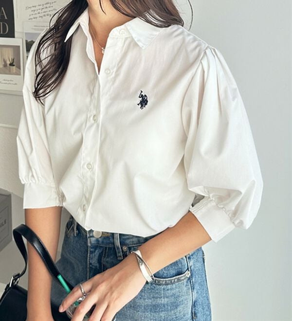 GeeRA（ジーラ）の「【Ｕ．Ｓ．　ＰＯＬＯ　ＡＳＳＮ．】ボリューム袖シャツブラウス（ブラウス）」｜詳細画像