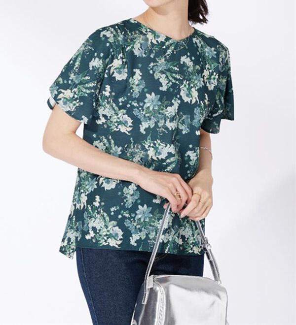 BELLUNA（ベルーナ）の「〈日比谷花壇〉袖フリルデザインブラウス（ブラウス）」｜詳細画像