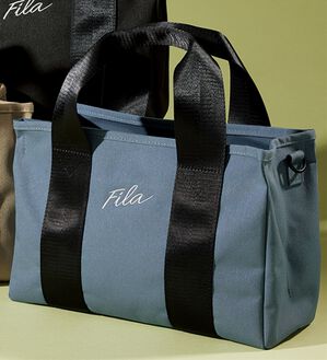 「＜ＦＩＬＡ＞便利な２ルームコンパクトトート（メンズトートバッグ）」｜ブルー