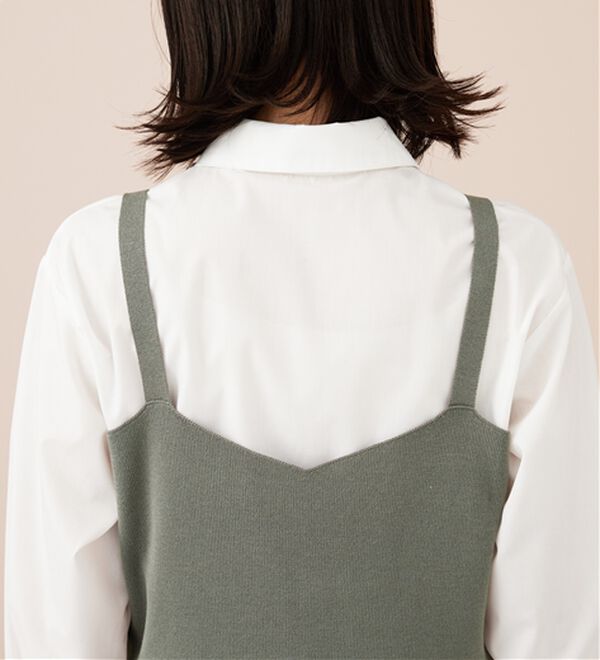 BELLUNA（ベルーナ）の「ニットビスチェ&times;シャツアンサンブル（アンサンブル）」｜詳細画像