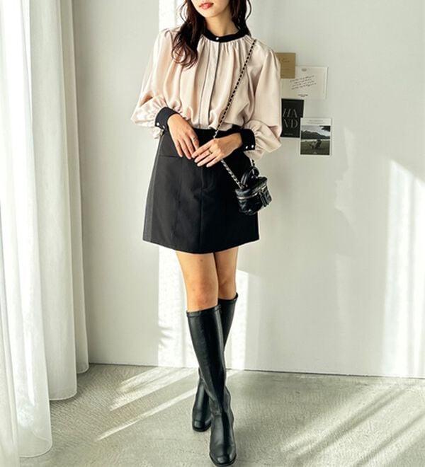 GeeRA（ジーラ）の「前後２ＷＡＹバイカラーブラウス（ブラウス）」｜詳細画像