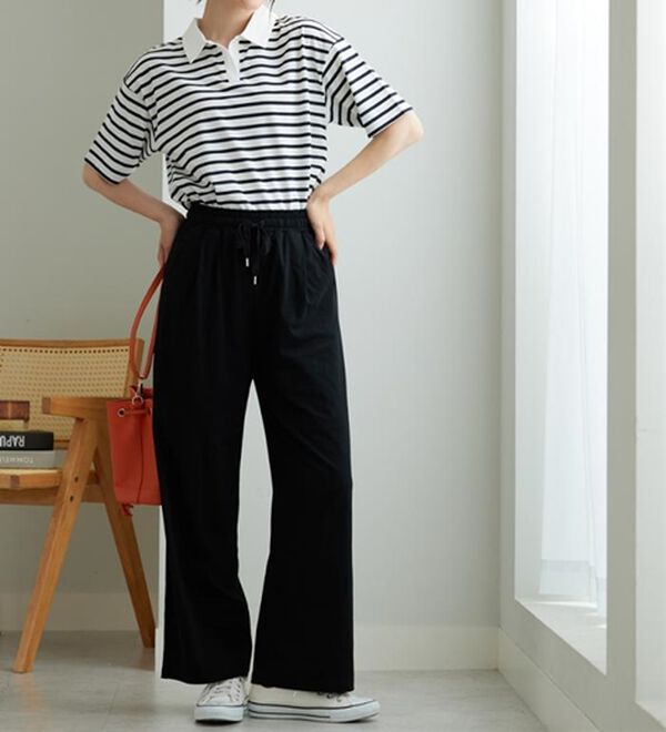 BELLUNA（ベルーナ）の「着心地楽々！綿１００％イージーパンツ（ワイドパンツ・ガウチョ）」｜詳細画像