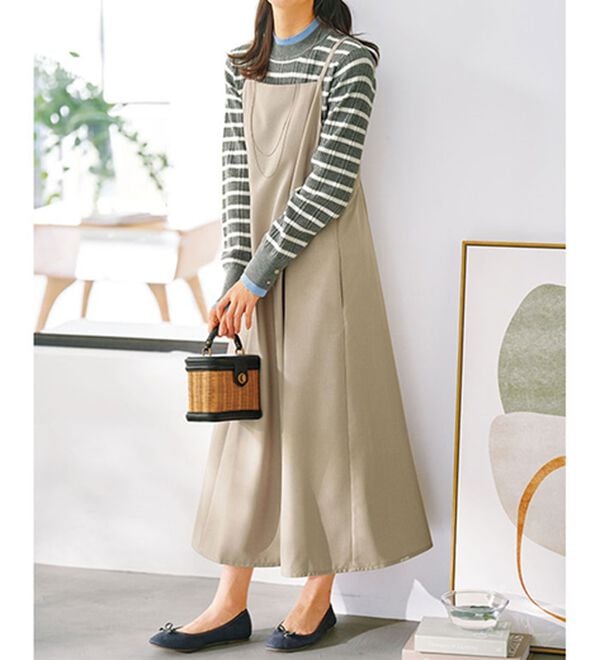 BELLUNA（ベルーナ）の「麻調ジャケット&times;キャミワンピアンサンブル（その他ワンピース）」｜詳細画像