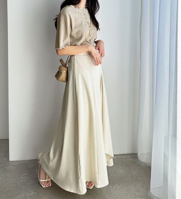 GeeRA（ジーラ）の「前後２ＷＡＹ配色メロー５分袖カットソー（カットソー）」｜詳細画像