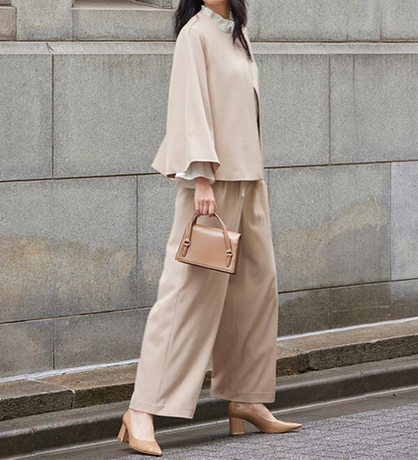 RANAN（ラナン）の「【２点セット】防しわ！洗える！ケープライクジャケットセットアップ（パンツスーツ）」｜詳細画像