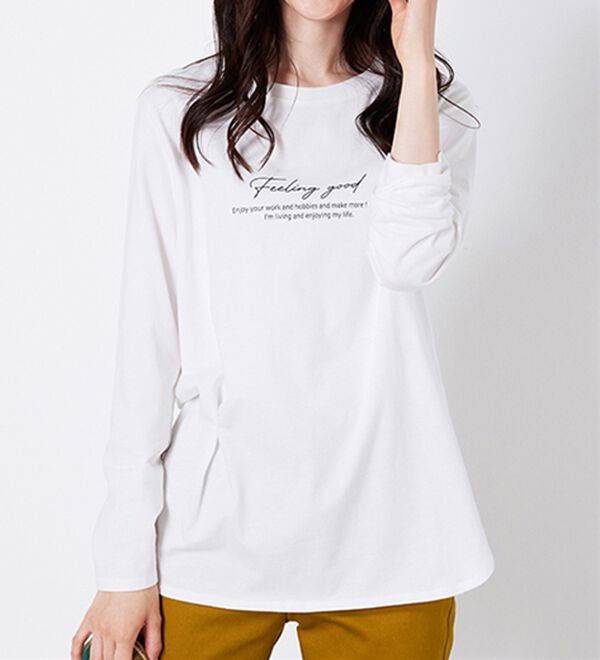 BELLUNA（ベルーナ）の「綿１００％ロゴデザインプルオーバー（カットソー）」｜詳細画像