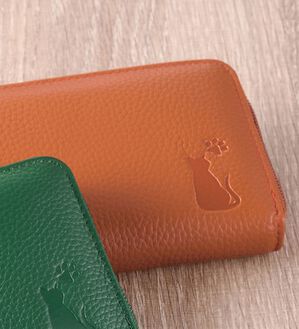 「牛革コインが分けられる長財布（財布・パスケース）」｜キャメル