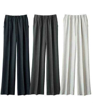 ルフラン（ルフラン）の「【３本組】日本製すっきり見えの上品フレアーパンツ（ワイドパンツ・ガウチョ）」