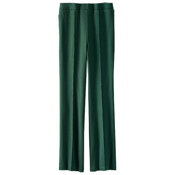 BELLUNA（ベルーナ）の「ストレッチジャカード素材フレアーパンツ（フルレングスパンツ）」｜モスグリーン