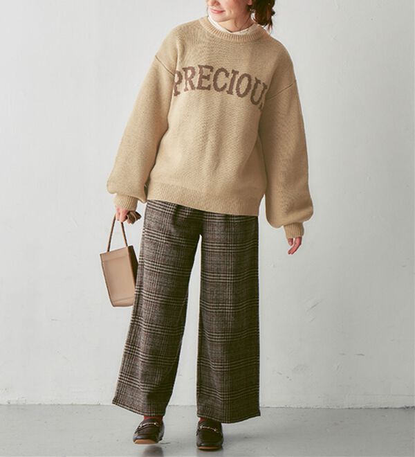 Viola e Viola（ヴィオラ エ ヴィオラ）の「ゆるシルエットロゴデザインニットトップス（ニット・セーター）」｜詳細画像