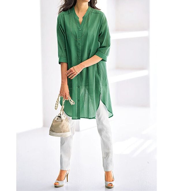 BELLUNA（ベルーナ）の「綿１００％楊柳素材スキッパーワンピース（その他ワンピース）」｜詳細画像