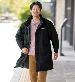 「＜アーノルド　パーマー＞ハイブリッドダウン裏ボアモッズコート（メンズコート）」｜ブラック