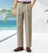 「裾上げ済軽快ドライタッチスラックス（メンズスラックス）」