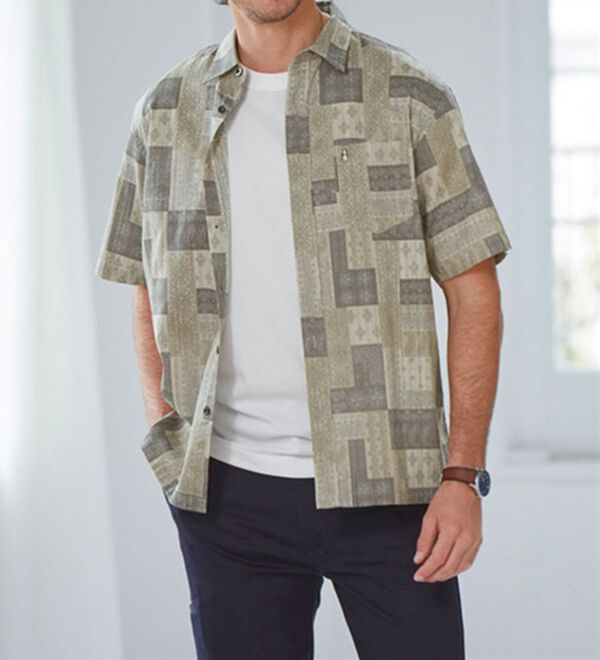 「＜ハッシュパピー＞半袖バンダナプリントシャツ（メンズシャツ）」｜詳細画像