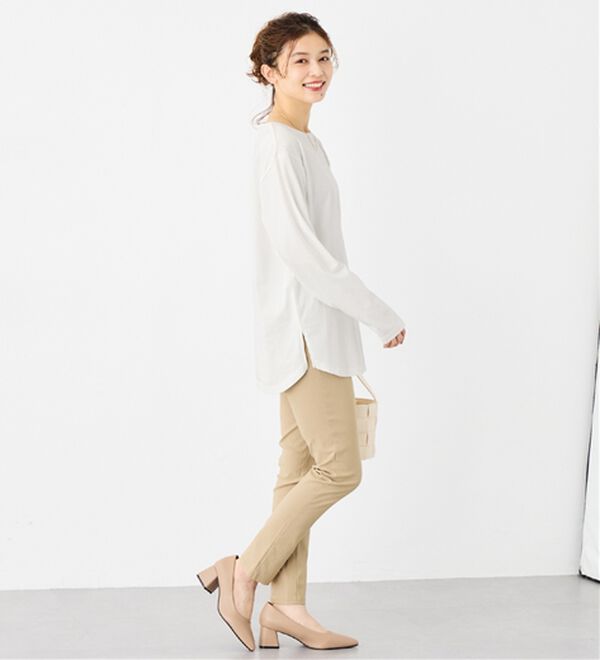 Viola e Viola（ヴィオラ エ ヴィオラ）の「【吸湿発熱】あったか綿１００％チュニックTシャツ（チュニック）」｜詳細画像