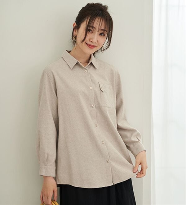BELLUNA（ベルーナ）の「《ＨｕｇＲｅａｍコットン》ポケットシャツ（シャツ）」｜詳細画像
