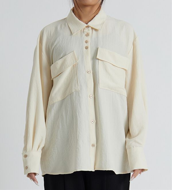 BELLUNA（ベルーナ）の「【低身長さん向け】ポケットデザインゆったりシャツ（シャツ）」｜詳細画像