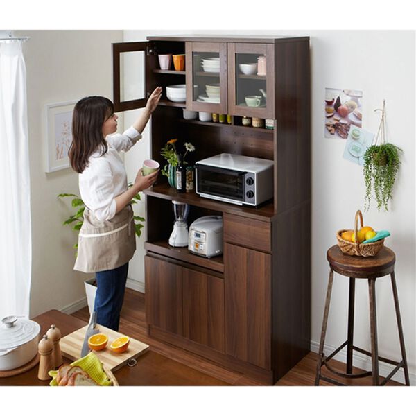 (9/5受渡済)JT4891【ベルーナ 食器棚 幅90cm】激安品 おしゃれなキッチンボード キッチンボード キッチン収納 レンジボード レンジ台 おしゃれなキッチンボード＜食器棚・キッチン収納・家電収納レンジ台