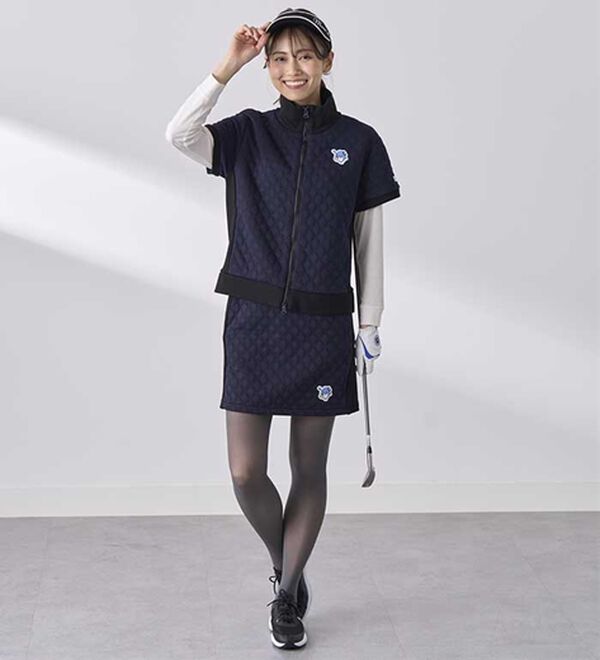 BELLUNA（ベルーナ）の「【タキシードサム】リブ切替キルト風スカート（ミニスカート）」｜詳細画像