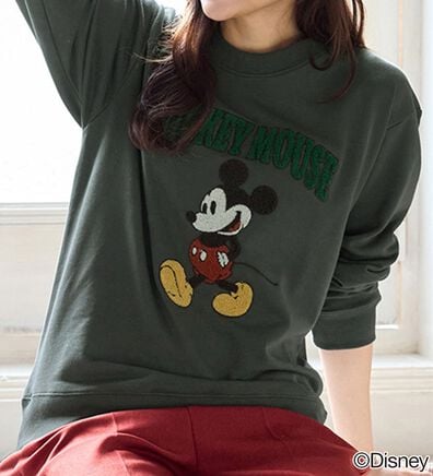 BELLUNA（ベルーナ）の「＜Ｄｉｓｎｅｙ＞【ミッキー】さがら刺しゅう裏毛トレーナー（カットソー）」