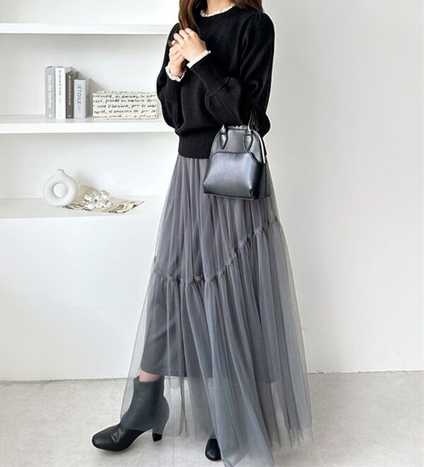 GeeRA（ジーラ）の「レース衿ニットプルオーバー（ニット・セーター）」｜詳細画像