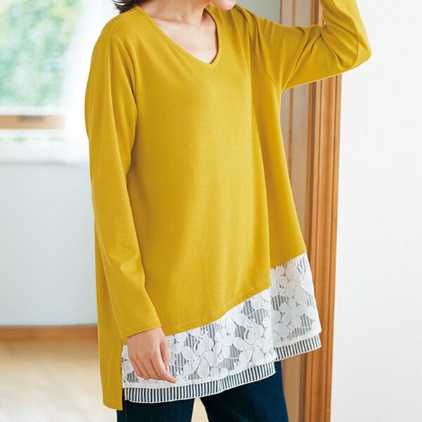 BELLUNA（ベルーナ）の「レイヤード風カットソーチュニック（チュニック）」｜詳細画像