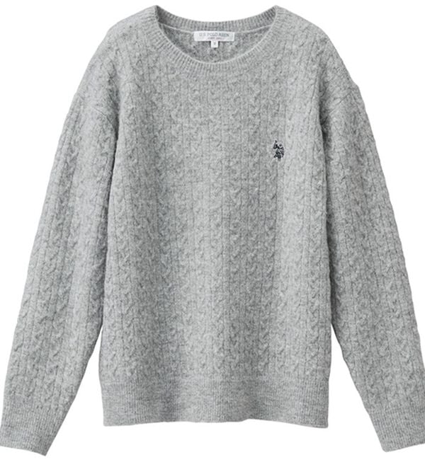 RANAN（ラナン）の「＜U.S.POLO ASSN.ユーエスポロアッスン＞ ワンポイントケーブルニット（ニット・セーター）」｜詳細画像