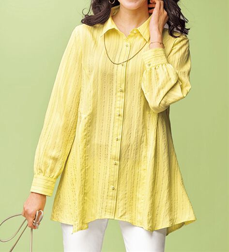 ハンドメイド ドビー織りストライプ 立ち襟バルーンチュニック 犬服