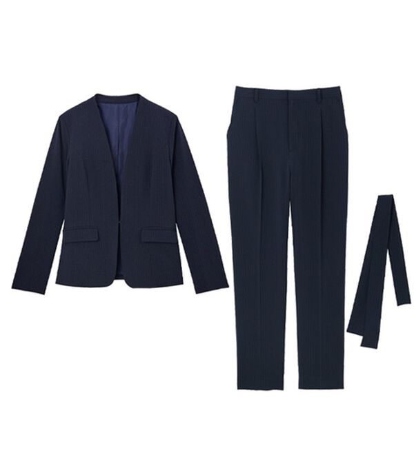 Sirin 100%エコウールノーカラージャケット/パンツセット　スーツ Sirin 100%エコウールノーカラージャケット/パンツセット スーツ Sirin