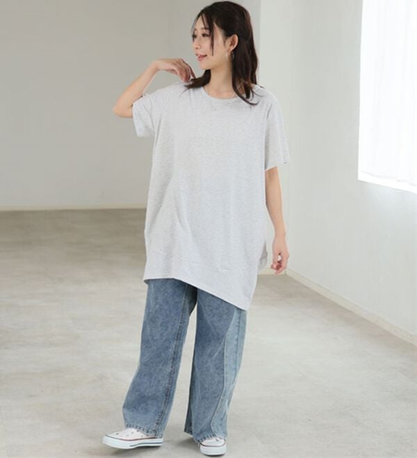 A HAPPY MARILYN（アハッピーマリリン）の「【Ｍ～８Ｌ】選べる袖！コク－ンシルエットチュニック（チュニック）」｜詳細画像