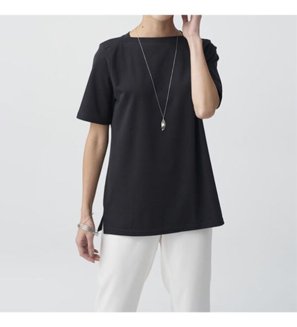 BELLUNA（ベルーナ）の「艶やか綿１００％シンプルプルオーバー（カットソー）」｜詳細画像