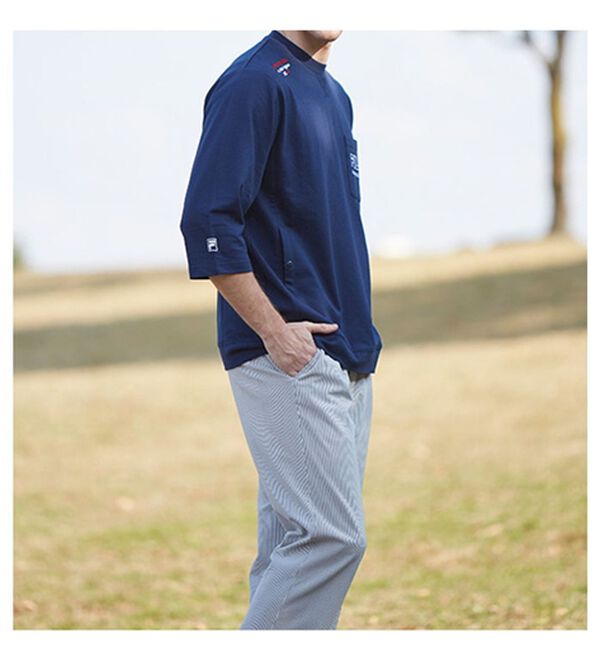 「＜フィラ＞サラッと快適！ゆったり７分袖ライトトレーナー・７分丈カーゴパンツ（メンズトレーナー）」｜詳細画像