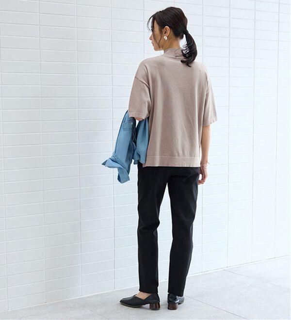 BELLUNA（ベルーナ）の「Ｔシャツが苦手な方に！ひんやり綿混ニットＴ【選べるデザイン】（ニット・セーター）」｜詳細画像