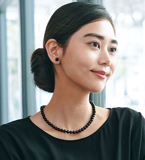 BELLUNA（ベルーナ）の「【２点セット】＜ＹＵＭＩ　ＫＡＴＳＵＲＡプロデュース＞オニキス２点セット（ネックレス・ペンダント）」｜詳細画像