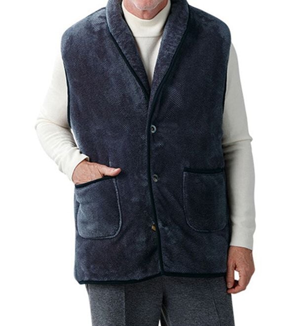 1145メンズ作業服裏ボアベスト茶色LL