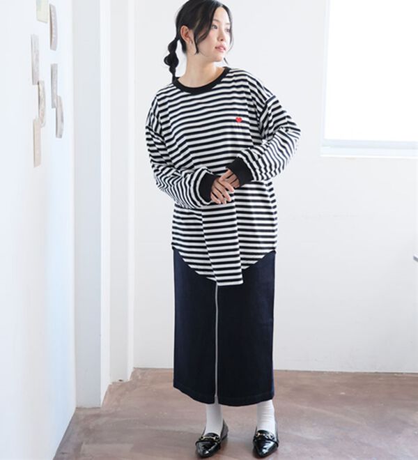 A HAPPY MARILYN（アハッピーマリリン）の「【Ｌ～８Ｌ／選べるデザイン】綿１００％ロングＴシャツ（Tシャツ）」｜詳細画像