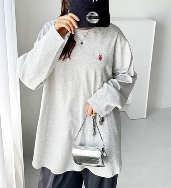 GeeRA（ジーラ）の「【Ｕ．Ｓ．ＰＯＬＯ ＡＳＳＮ】オーバーサイズ刺しゅうロンＴ（カットソー）」｜詳細画像