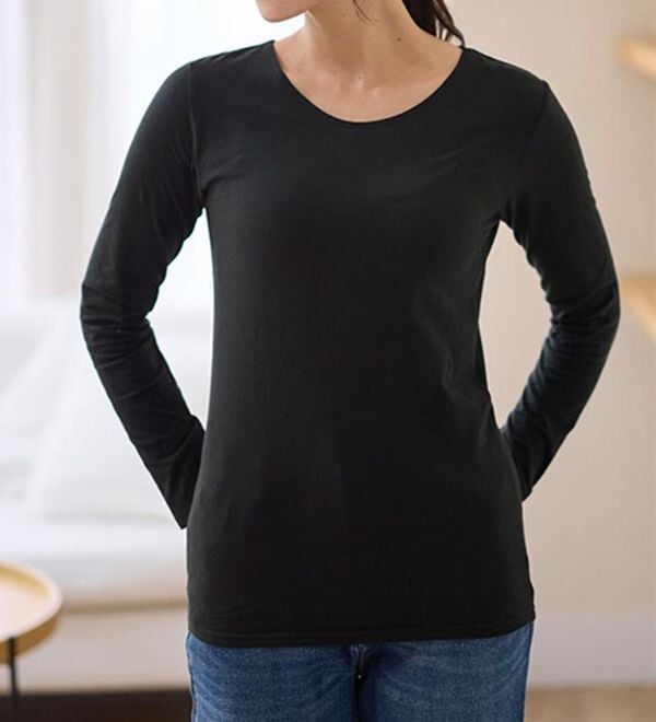 LAVIENNE（ラヴィエンヌ）の「【選べる襟！】綿１００％吸湿発熱あったかインナー（肌着・インナーウェア）」｜詳細画像