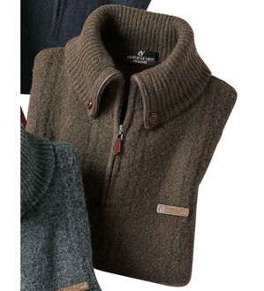 「＜コムルヴァン・オム＞裏ベロアやわらかシャギーセーター（メンズニット・セーター）」｜グリーンブラウン